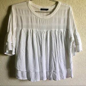 Flowy babydoll white blouse